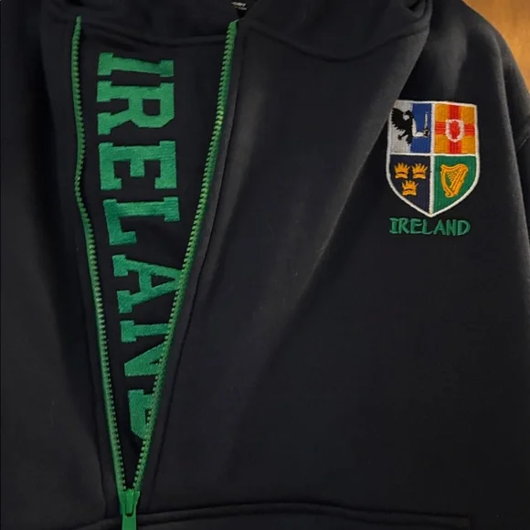 Ireland Live for Rugby Hoodie Mens XXXL Pullover Navy & Green Zip Sweatshirt - Picture 2 of 10